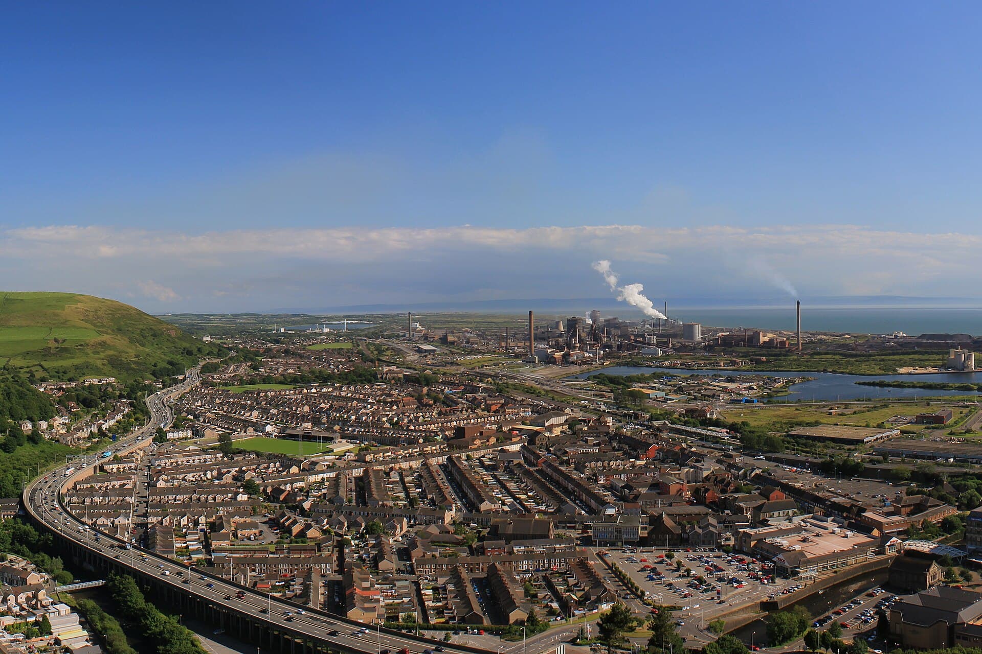 Port Talbot city skyline