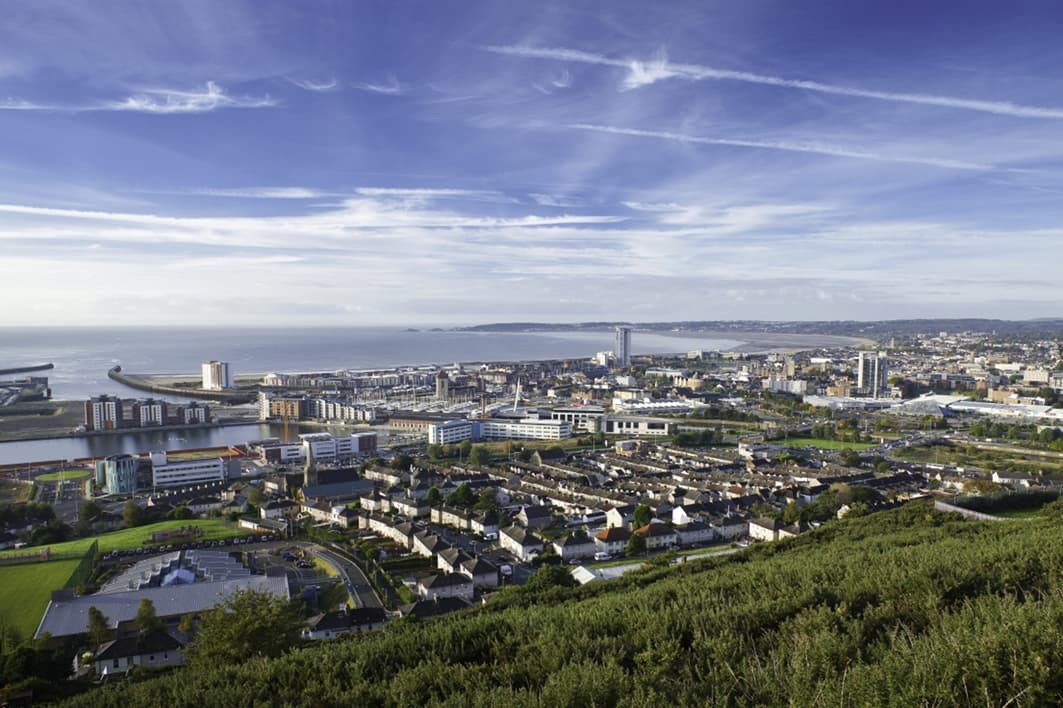 Swansea city skyline
